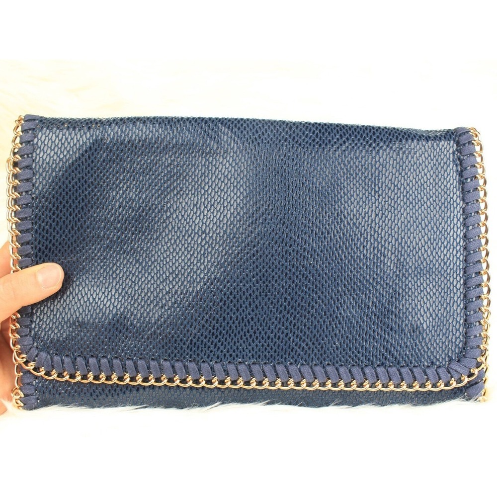 Urban Expressions NWT Luxury Clutch Reptile Chain Handcrafted Vegan Leather $65 - Picture 1 of 12